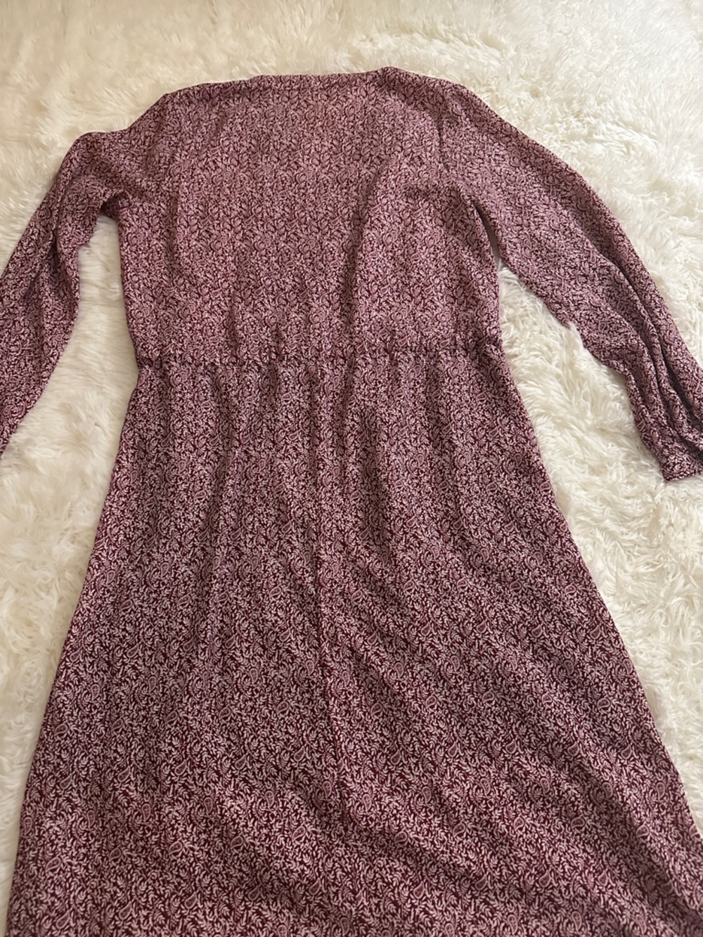 Women's Long Sleeve Floral Midi Dress - Mauve Pink - Picture 7 of 8